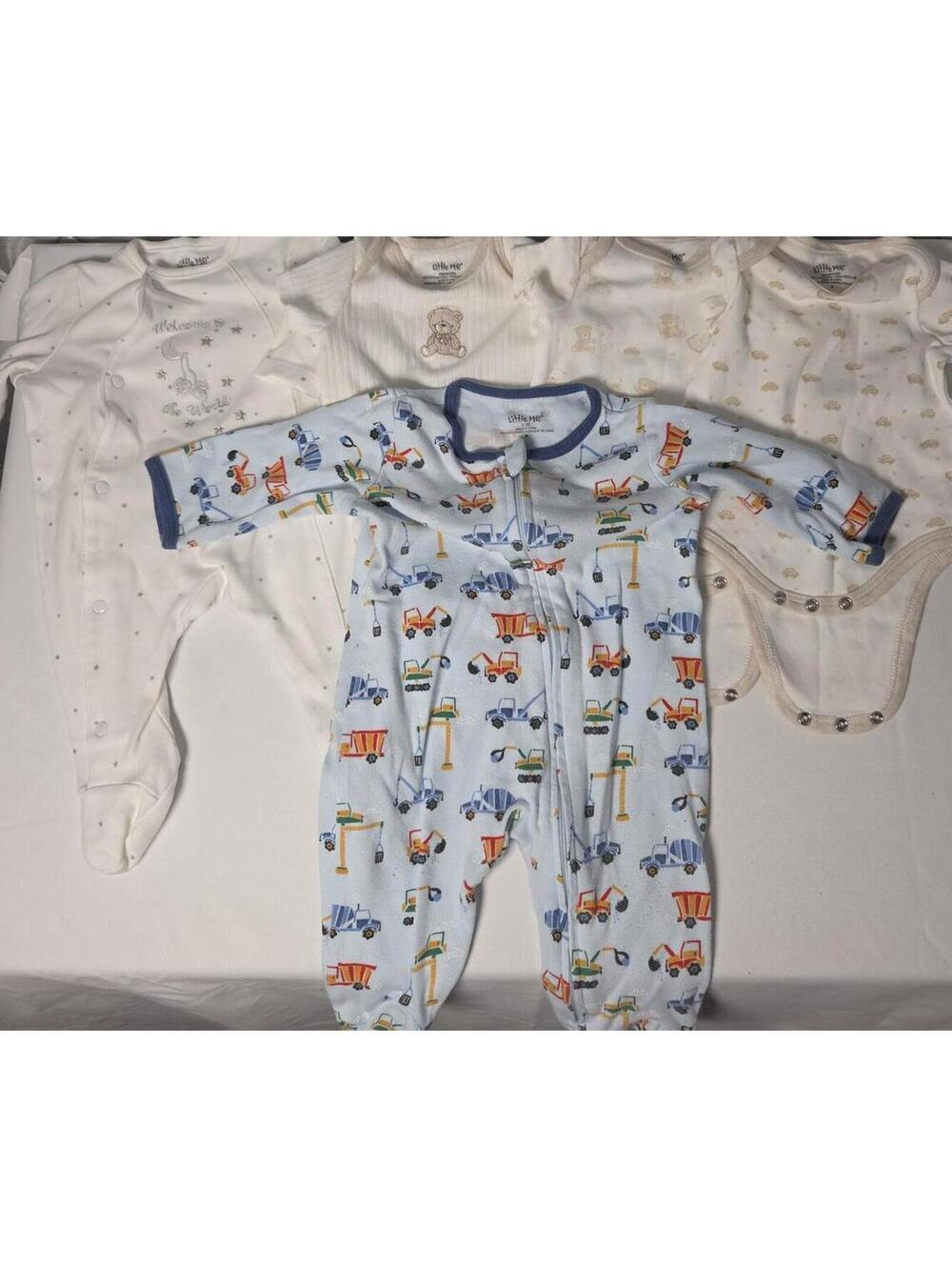 Little Me set of 5 Baby one-piece and Footed Pajamas